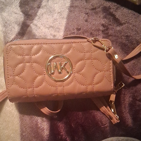Source Unknown Handbags - Quilted Pink Wallet with Gold Accents